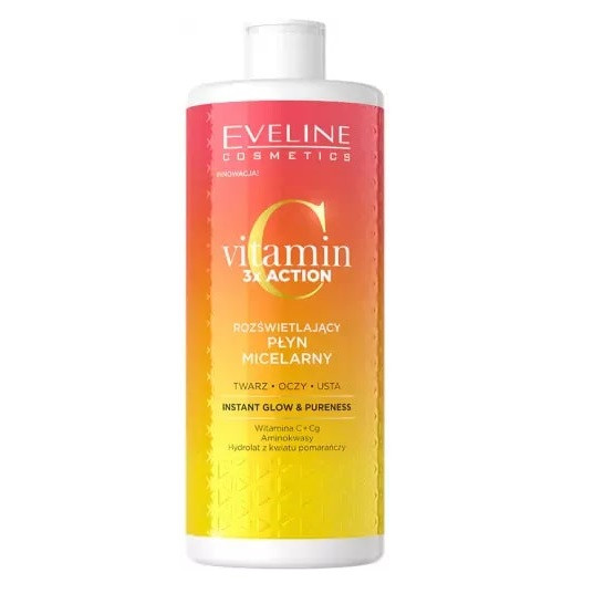 Eveline vitamin c 3x action fényesítő micellás arclemosó víz 500 ml akciós termékkép 1