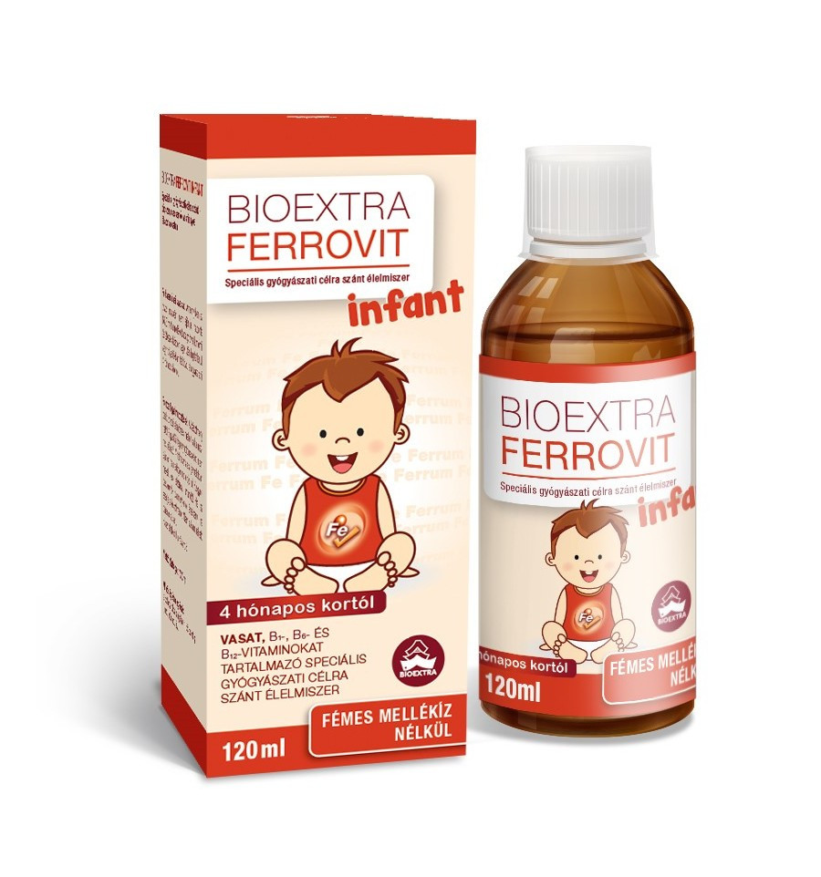 Bioextra ferrovit infant speciális gyógyászati célra szánt élelmiszer, csecsemők vashiányos állapota esetén 120 ml