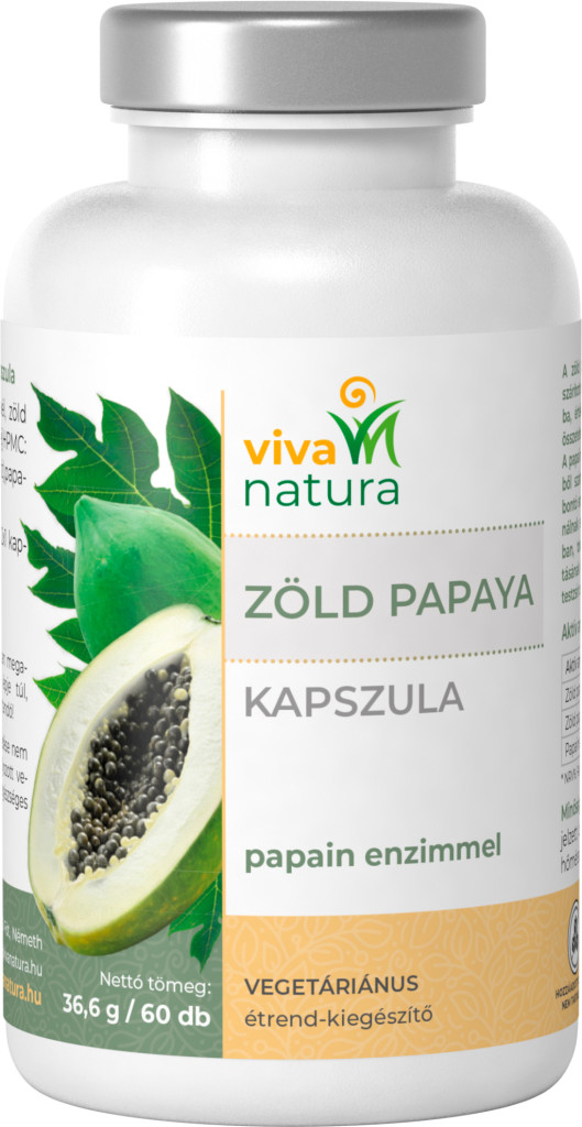 VIVA NATURA ZÖLD PAPAYA KAPSZULA 60DB akciós termékkép 1