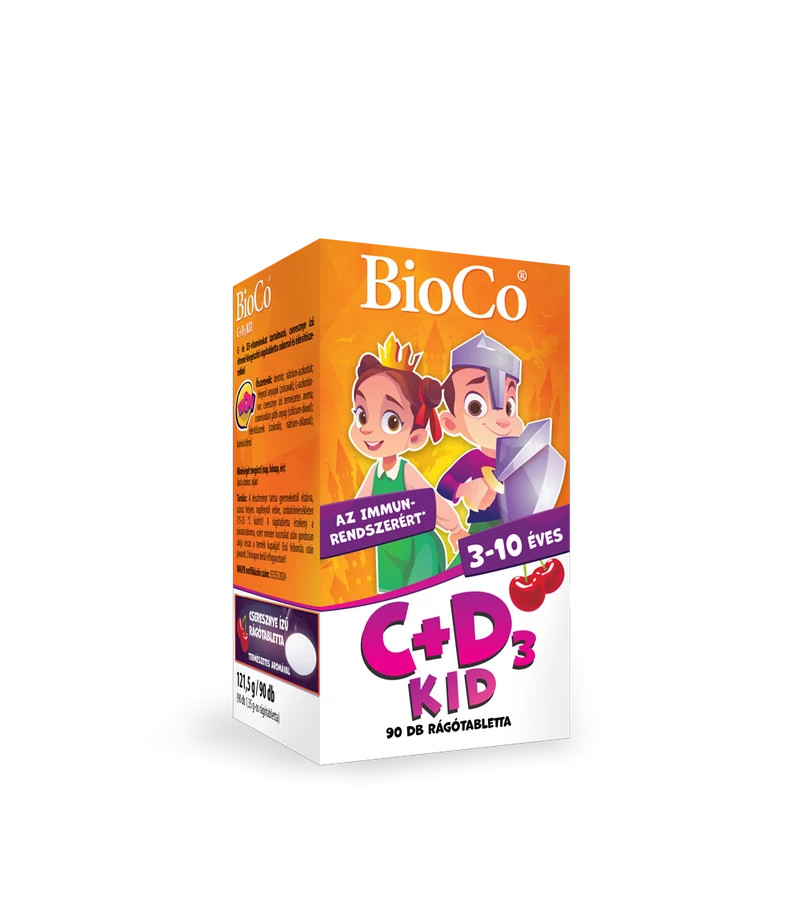 BIOCO C+D3 KID CSERESZNYE TABLETTA 90DB akciós termékkép 1