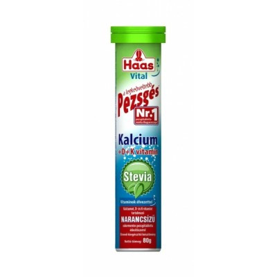 Haas pezsgőtabletta stevia ca+d+k 80 g