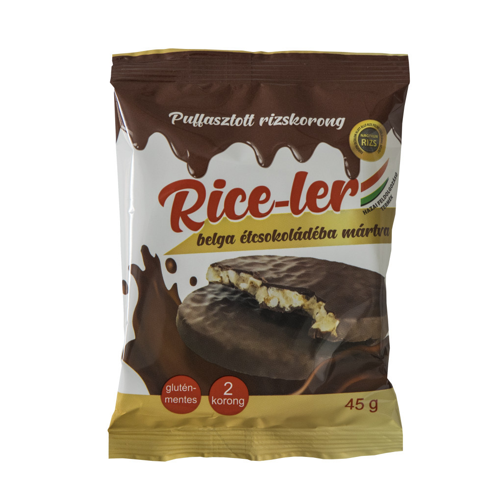 Rice-ler puffasztott rizskorong étcsokoládéba mártva 45 g
