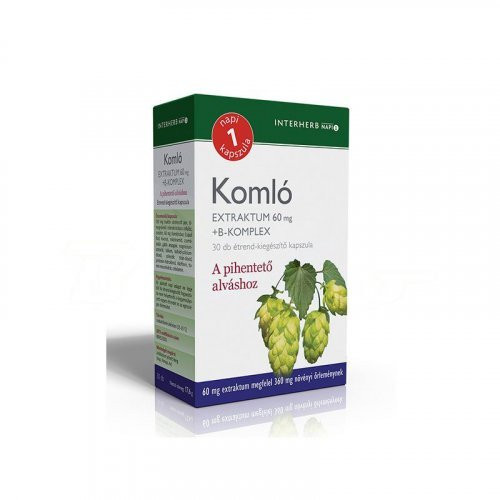 INTERHERB NAPI 1 KOMLÓ EXTRAKTUM + B-KOMPLEX KAPSZULA 30 db akciós termékkép 1