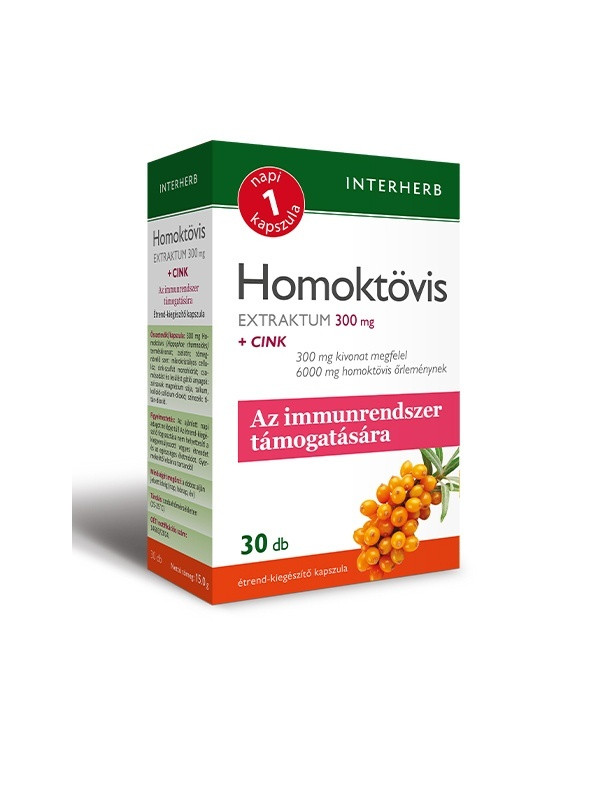 INTERHERB NAPI 1 HOMOKTÖVIS EXTRAKTUM 300MG KAPSZULA+CINK 30DB