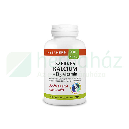 Interherb Xxl Szerves Kalcium + D3-Vitamin Tabletta 90Db akciós termékkép 1