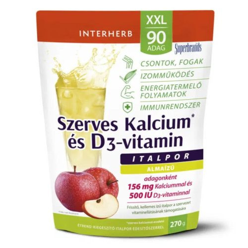 Interherb Xxl Szerves Kalcium + D3 Almaízű Italpor 90 Adag 270G akciós termékkép 1