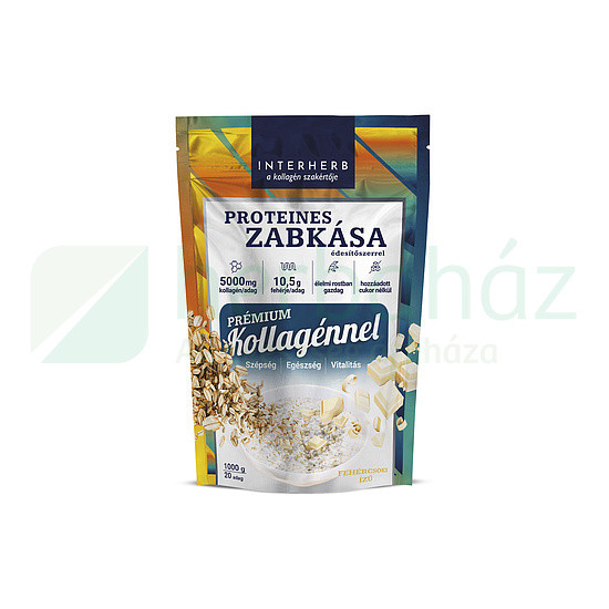 Interherb Zabkása Proteines Fehércsoki Ízű (Prémium Kollagénnel) 1000G  akciós termékkép 1