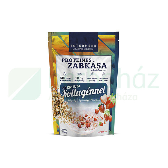 Interherb Zabkása Proteines Eperízű (Prémium Kollagénnel) 1000G  akciós termékkép 1