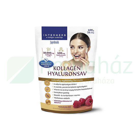 Interherb Kollagén&amp;Hyaluronsav Italpor Nádcukorral Vadmálna Ízű 400G akciós termékkép 1
