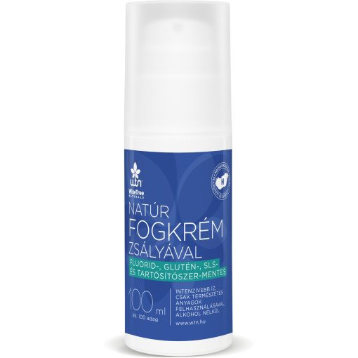 WTN Natúr fogkrém zsályával 100ml Fluori d, Glutén, SLS, és tartósítószer-MENTES
