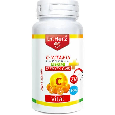 Dr.herz c vitamin+szerves cink kapszula 60 db