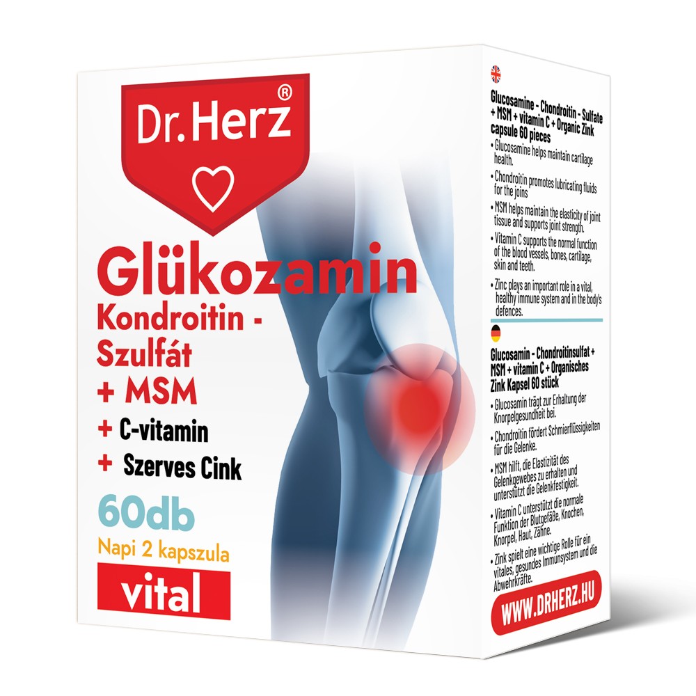 DR Herz Glükozamin+Kondroitin-szulfát+MSM 60 db kapszula akciós termékkép 1