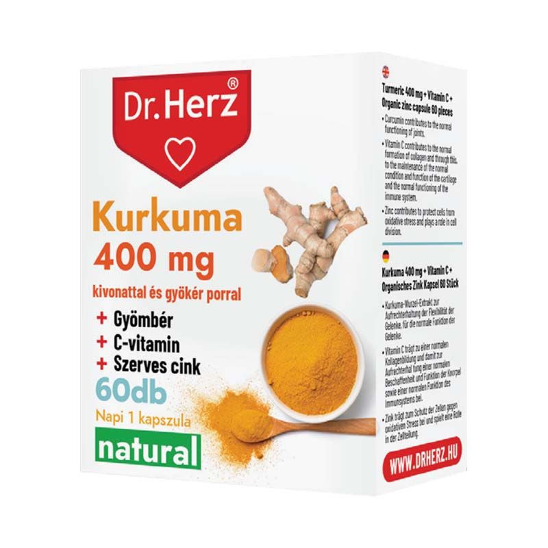 DR.HERZ KURKUMA KAPSZULA 60 DB akciós termékkép 1