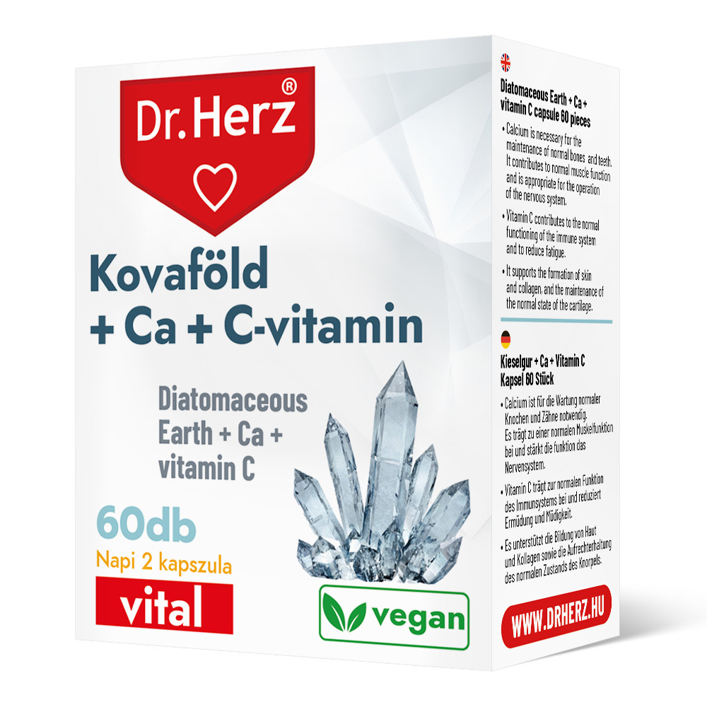 DR Herz Kovaföld + Ca + C-vitamin 60 db kapszula DOBOZ akciós termékkép 1