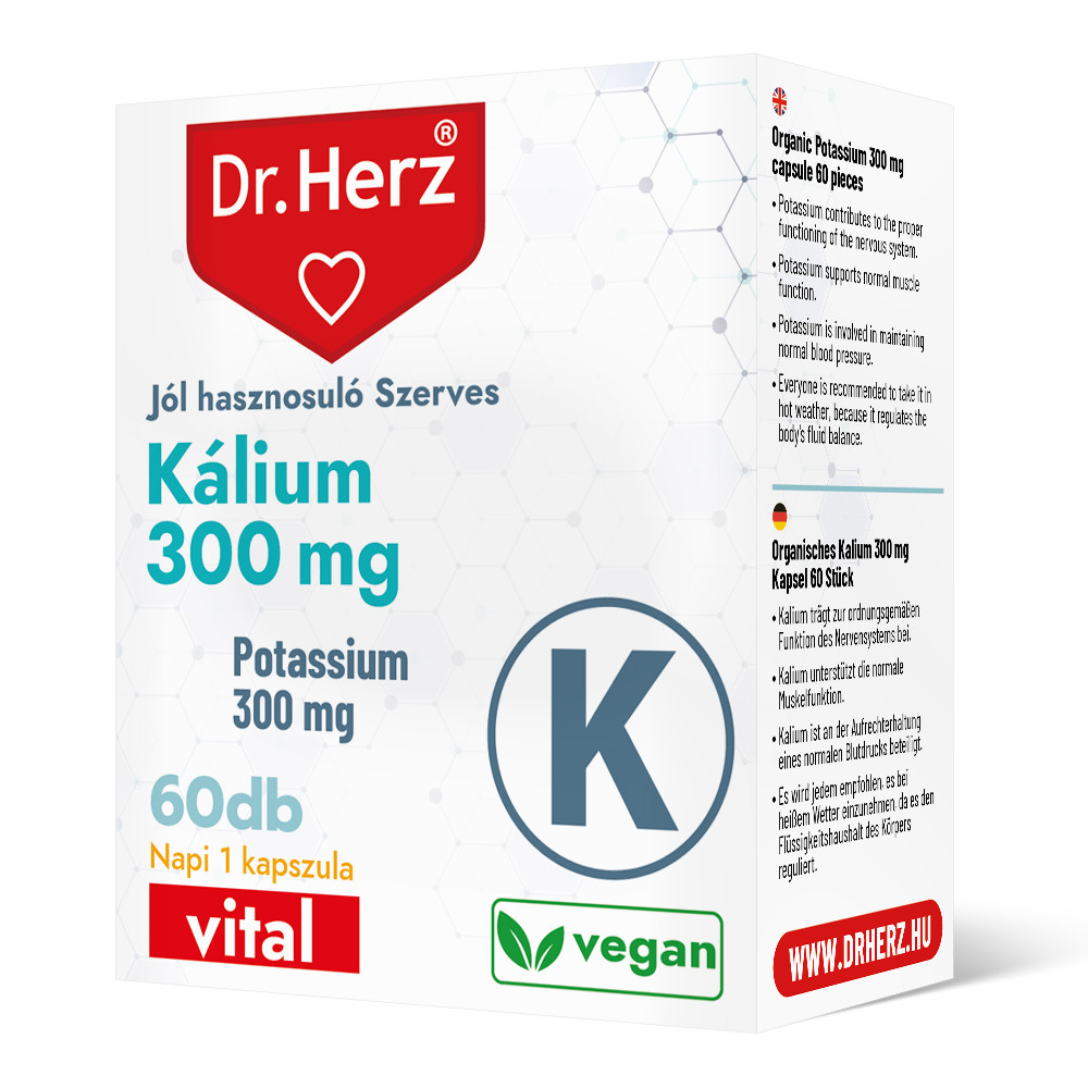 DR Herz Szerves Kálium 300 mg 60 db kapszula akciós termékkép 1