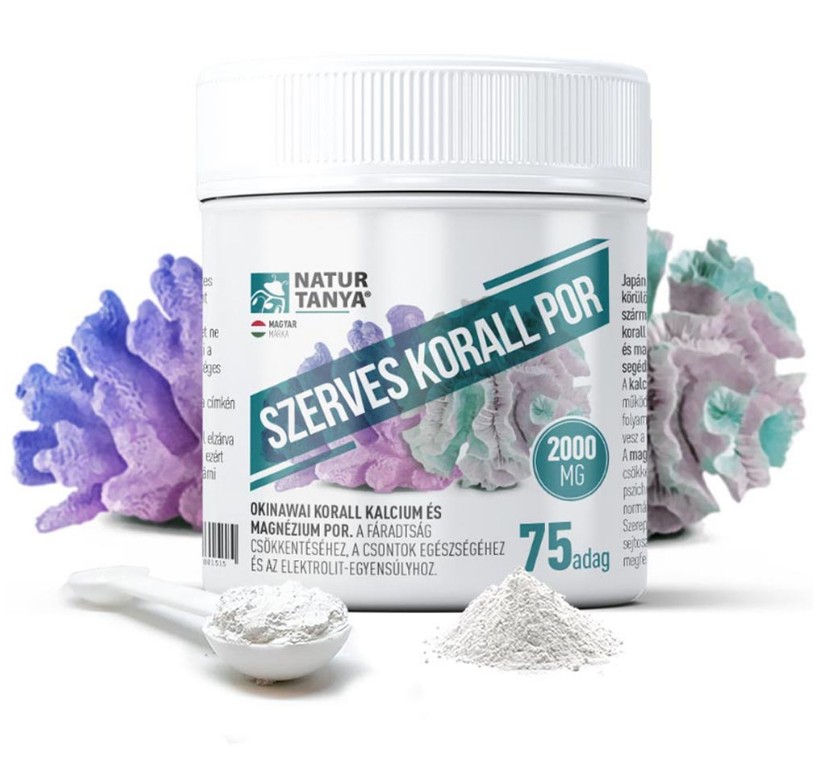 Natur Tanya® Szerves korall por 150 gr - okinawai korall eredetű kalciumot és magnéziumot tartalmazó étrend-kiegészítő akciós termékkép 1