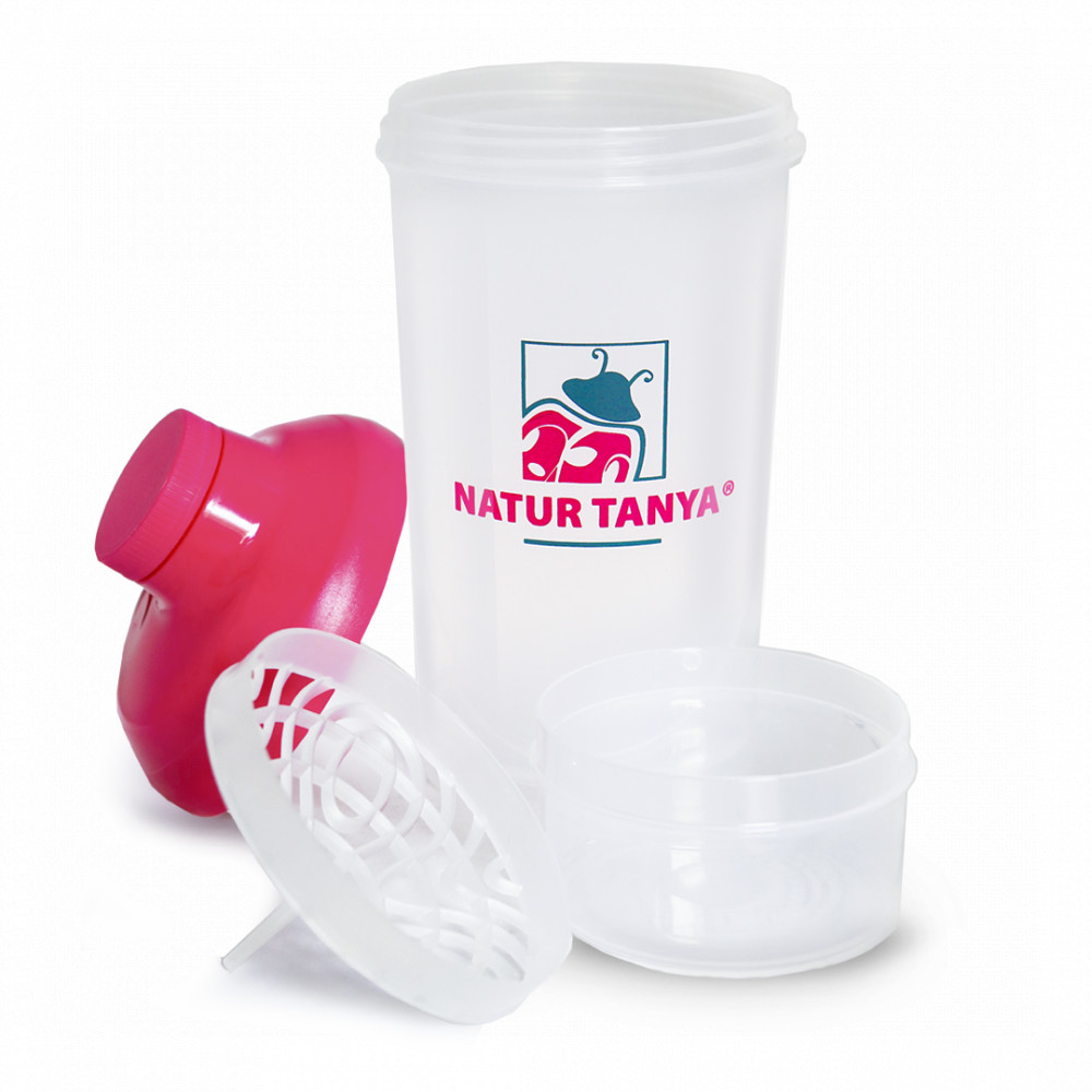 Natur Tanya® kulacs és shaker, alsó tárolórésszel - BPA-mentes, kényelmes használat, 500ml űrtartalom