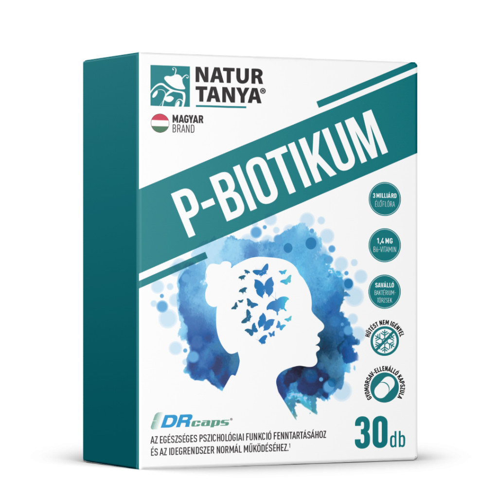 Natur Tanya® P-BIOTIKUM - Liofilizált élőflórát és B6-vitamint tartalmazó étrend-kiegészítő, gyomorsav-ellenálló növényi kapszulában