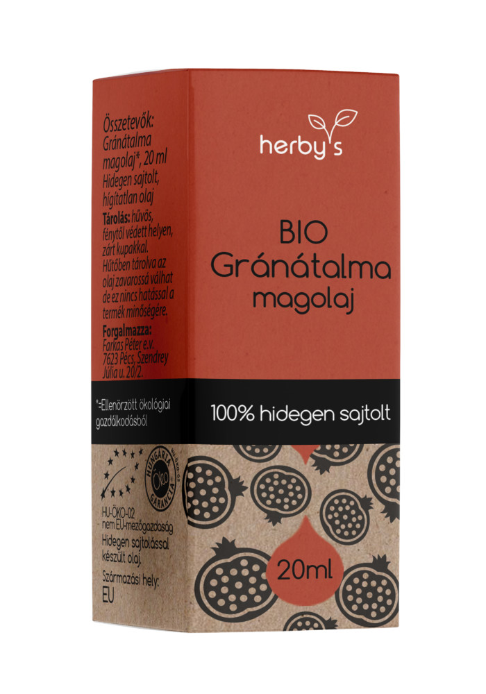 Herbys bio gránátalma magolaj hidegen sajtolt 20 ml akciós termékkép 1