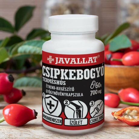 Javallat Csipkebogyó Terméshús C-Vitaminnal Étrend-Kiegészítő Gyógynövénykapszula 60Db akciós termékkép 1