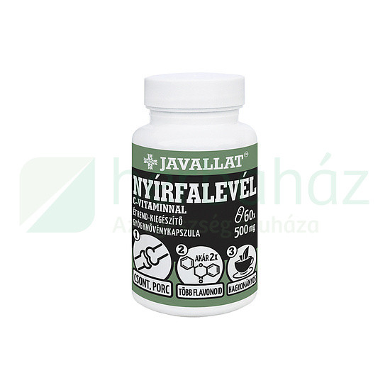 Javallat Nyírfalevél C-Vitaminnal Étrend-Kiegészítő Gyógynövénykapszula 60Db akciós termékkép 1