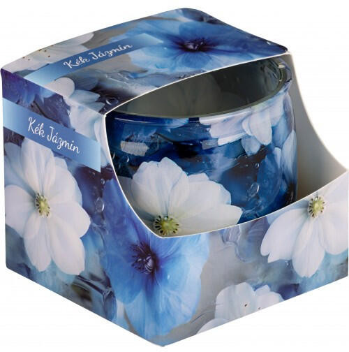 Illatmécses üvegpohárban kék jázmin 1db