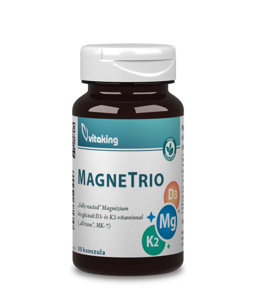 Vitaking Magne Trio Mg+K2+D3 Vitamin (30) Caps. NEW akciós termékkép 1