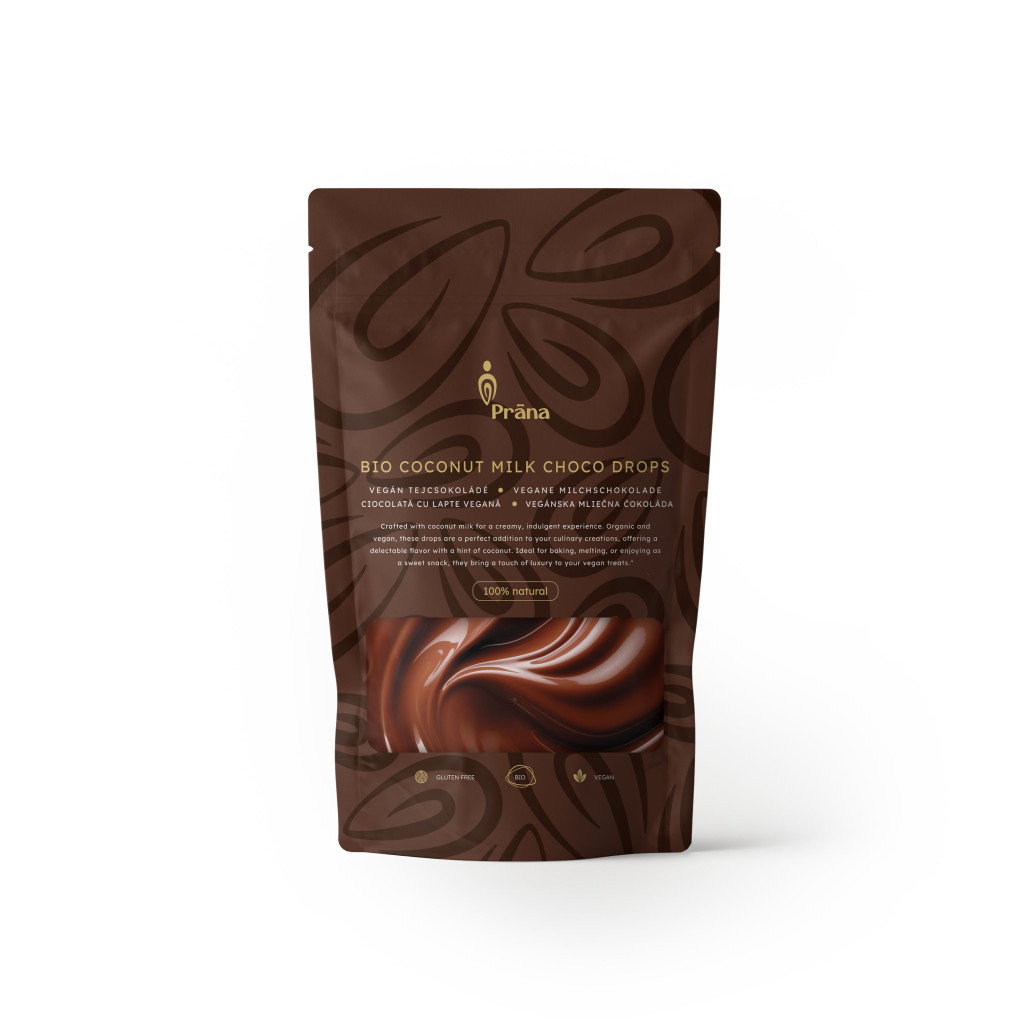 Prana bio csokoládé pasztilla kókusztej és kókuszcukor 250 g akciós termékkép 1