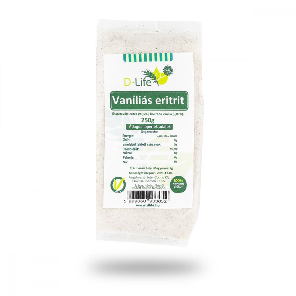 D-life vaníliás (bourbon) eritrit 250 g