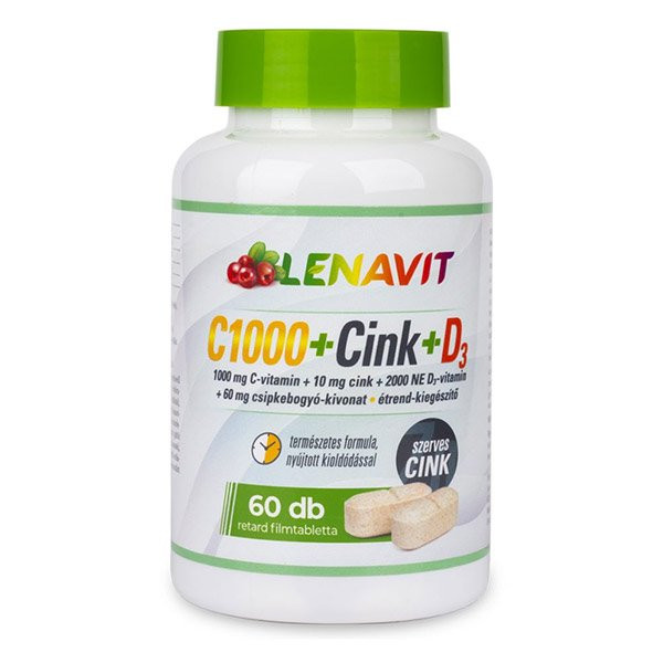 Lenavit C-1000+szerves cink+d3 2000ne+60 mg csipkebogyó kapszula 60 db