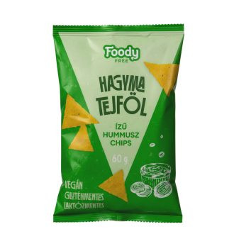 Foody Free gluténmentes hummus chips hagyma tejföl ízű 60 g