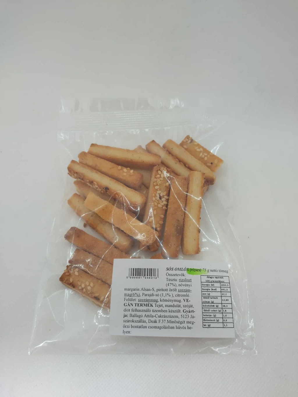 Ballagó alakoros sós omlós 75 g