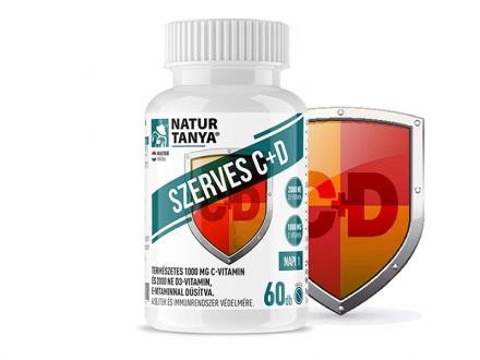 Natur Tanya® Szerves C+D vitamin tabletta - 1000mg C- és 2000IU D-vitamin, 10mg E-vitaminnal dúsítva.