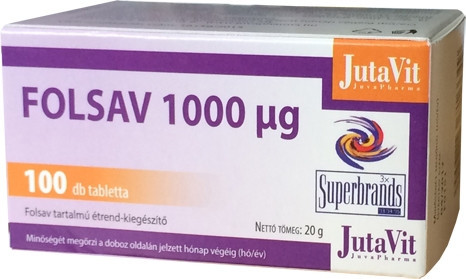 Jutavit folsav 1000 µg 100 db akciós termékkép 1