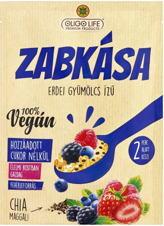 Oligo Life Erdei Gyümölcs Ízű Zabkása Édesítőszerekkel 65G akciós termékkép 1