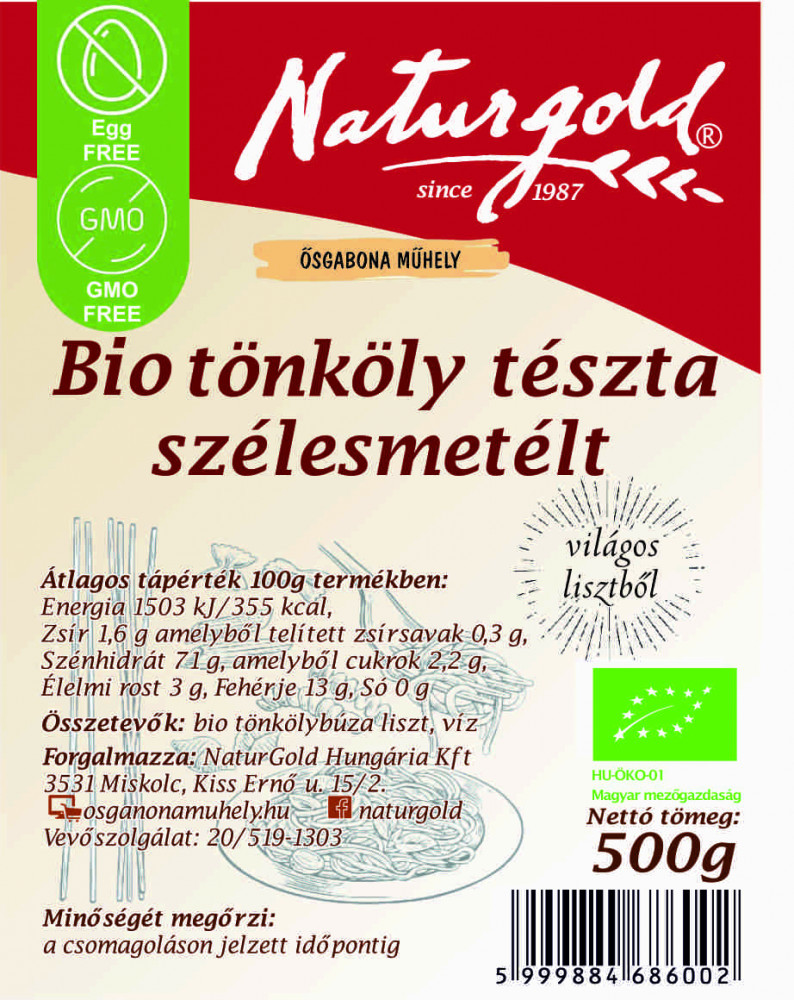 NATURGOLD TÖNK SZÉLESMETÉLT 500G akciós termékkép 1