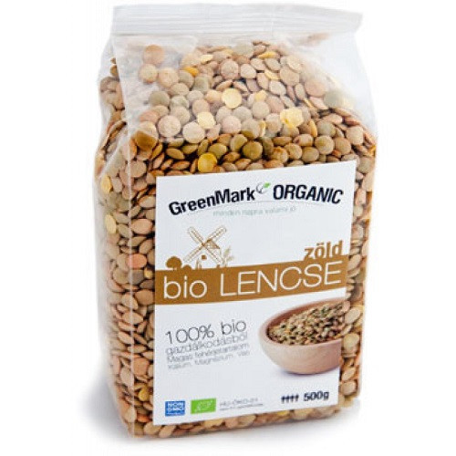 Greenmark bio lencse zöld 500 g