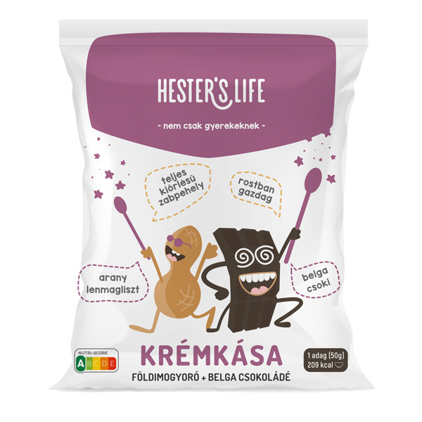 Hester's Life zabkása földimogyorós-belgacsokis krémkása 50 g