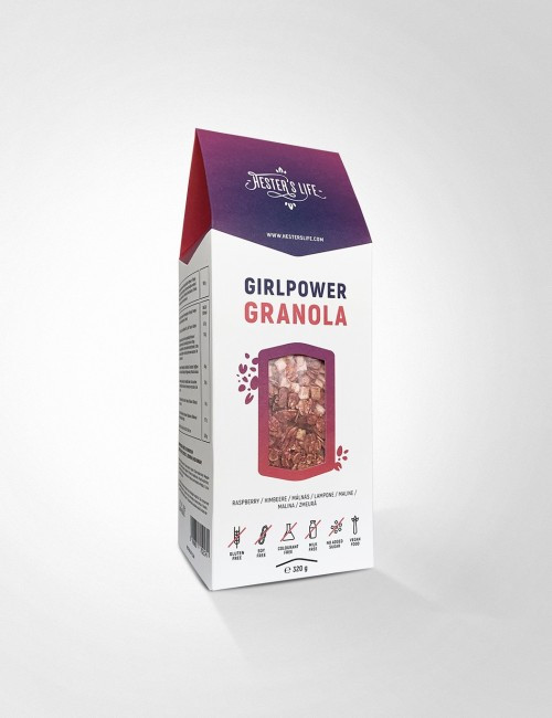 Hesters life girlpower granola málnás granola 320 g