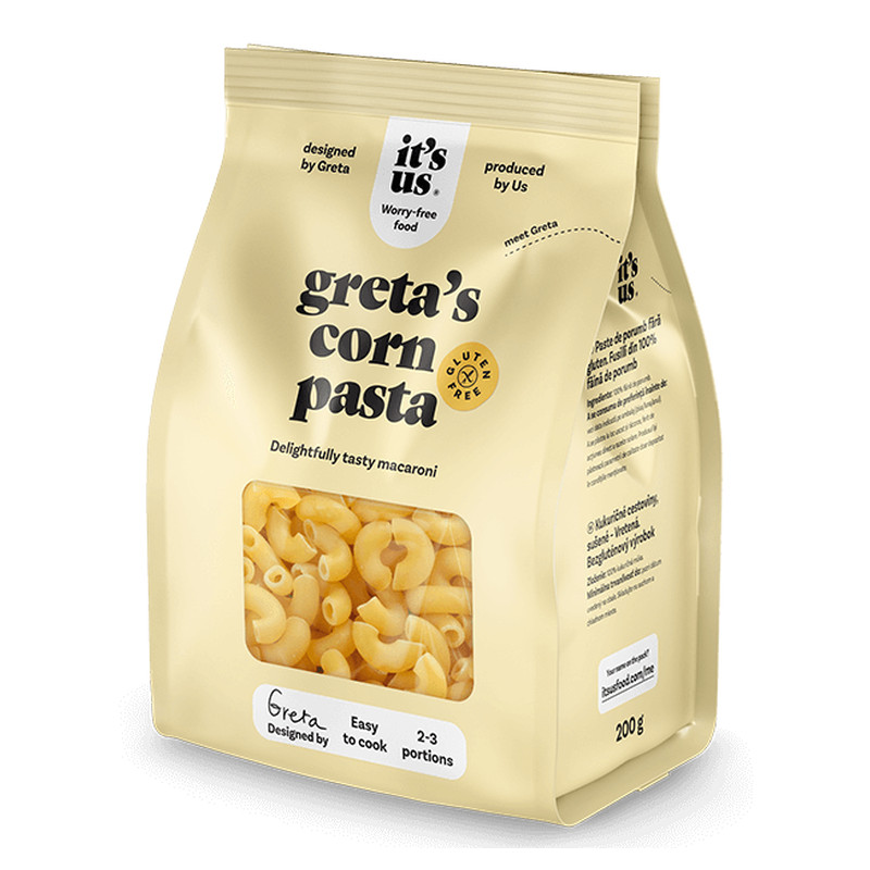 Its us gretas gluténmentes kukorica száraztészta macaroni szarvacska 200 g