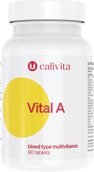 CaliVita Vital A tabletta Multivitamin A-vércsoportúaknak 90db