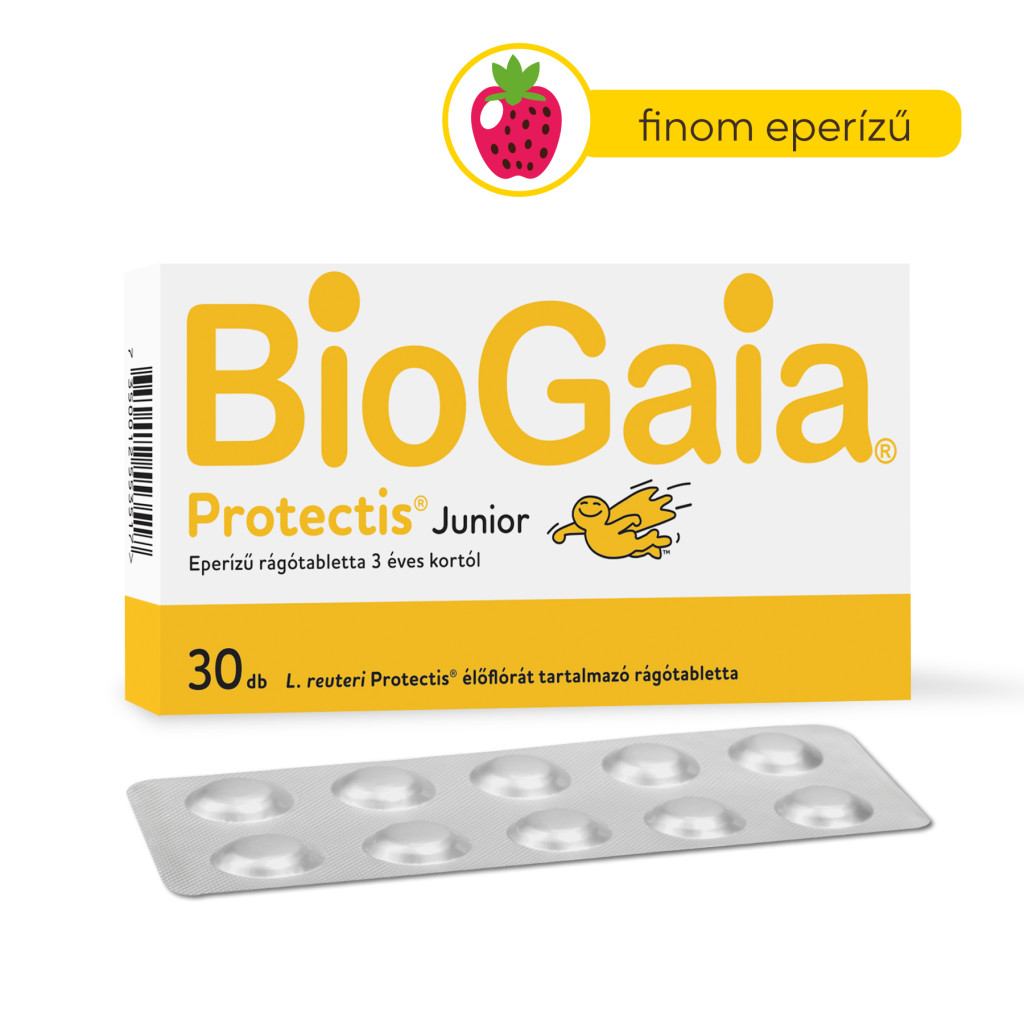 Biogaia protectis junior rágótabletta eper ízű 30 db