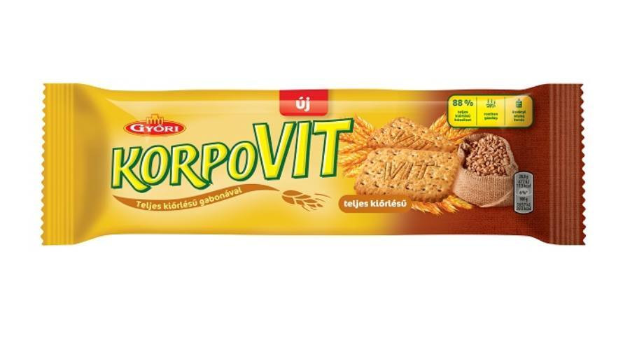 Győri korpovit keksz ropogós teljes kiőrlésű gabonával 174 g
