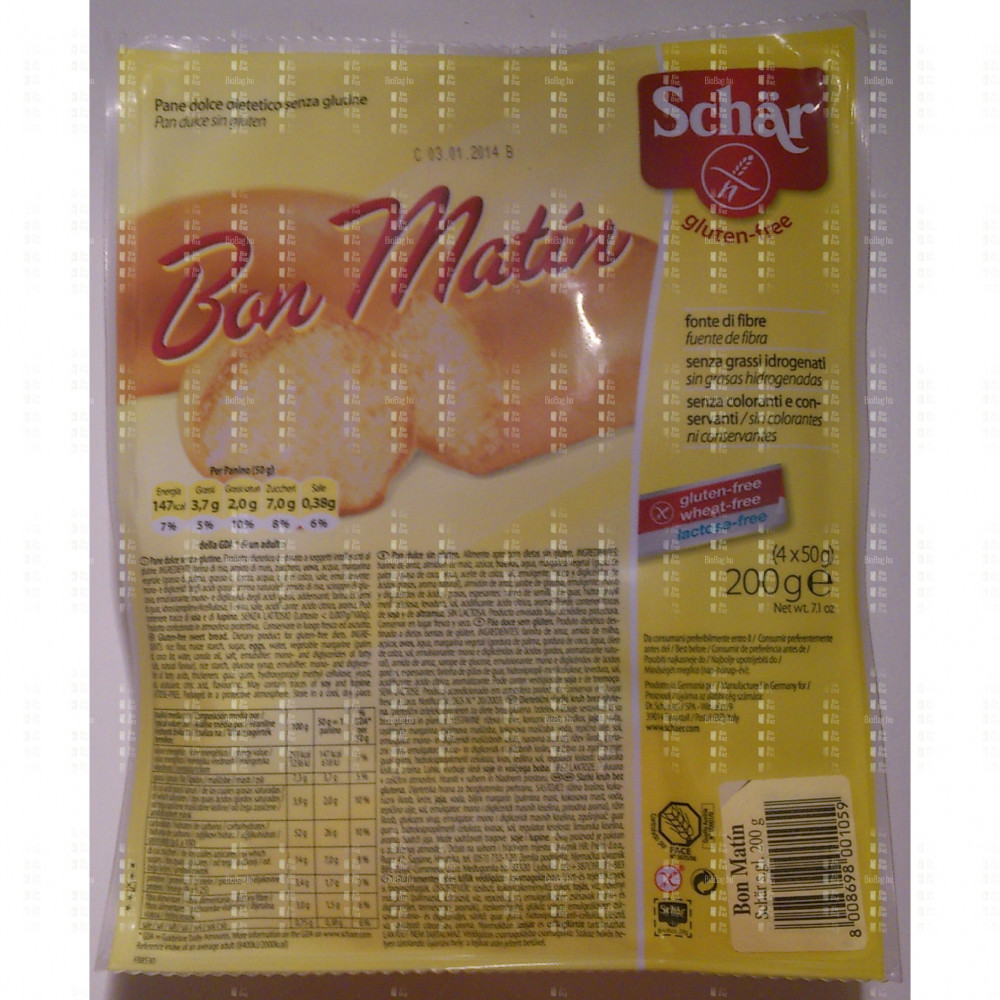 Schar gluténmentes édes kiflik bon matin 200 g