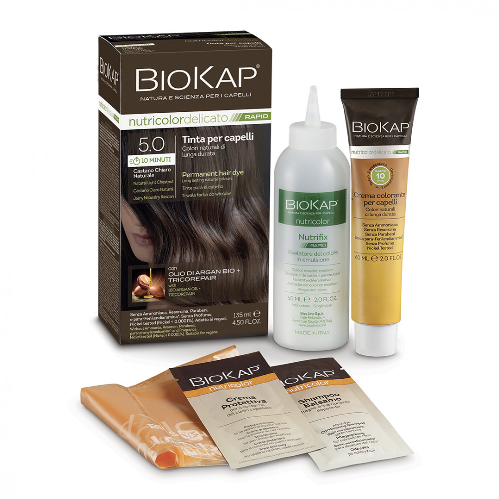 Biokap Nutricolor Rapid Tartós hajfesték Nr 5.0 Natural Light Chestnut 135ml akciós termékkép 1