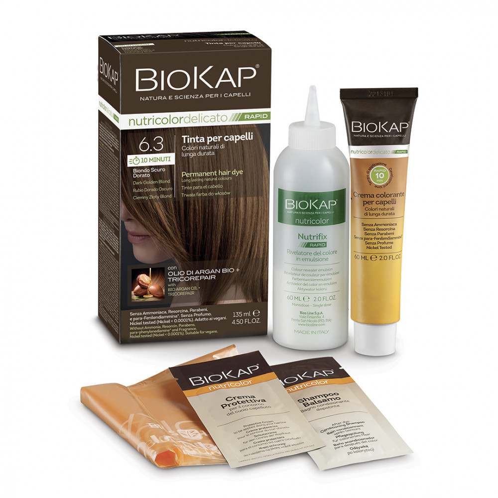 Biokap Nutricolor Rapid Tartós hajfesték Nr 6.3 Dark Golden Blond 135ml akciós termékkép 1