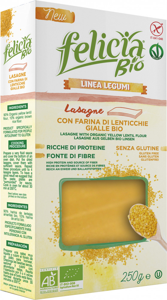 Feliciabio Gm. Lasagne Sárga Lencse 250 g