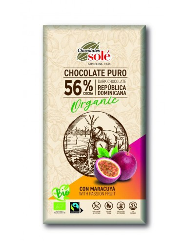 Sole bio étcsokoládé 56% maracujával 100 g