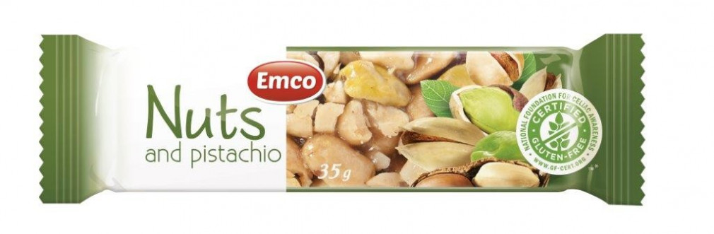 Emco gluténmentes földimogyoró szelet pisztáciával 35 g