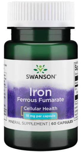 Swanson IRON FUMARATE (Vas - fumarát) gyomorkímélő 60 db 18 mg akciós termékkép 1